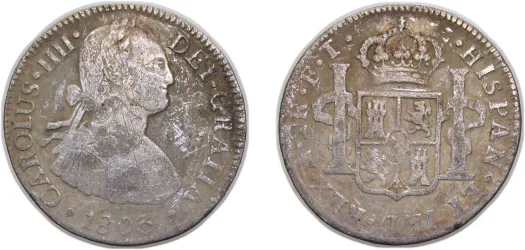 1806 TH 8 Reales - Carlos IV (VF) - Mexico City Mint - Mexico
