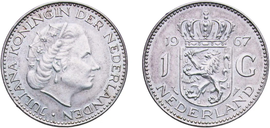 1 Gulden - Juliana 1967 (AU) - Utrecht Mint - Netherlands | Coins