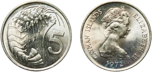 25 Cents - Elizabeth II (2nd portrait) 1977 (BU) - Cayman Islands