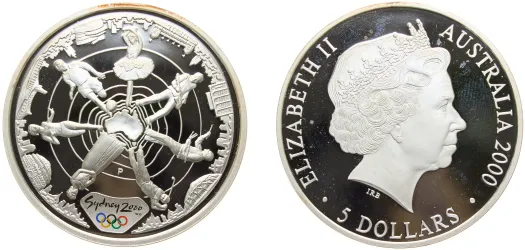 2000 C 5 Dollars - Elizabeth II (4th Portrait - Sydney 2000 Series