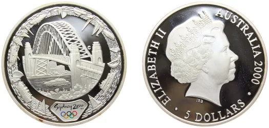2000 C 5 Dollars - Elizabeth II (4th Portrait - Sydney 2000 Series