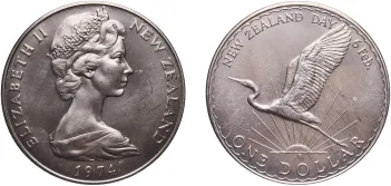 1984 1 Dollar - Elizabeth II (2nd Portrait; Black Robin, Silver
