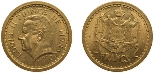 ND (1945) 2 Francs - Louis II (UNC) - Monaco | Coins NB - Auction