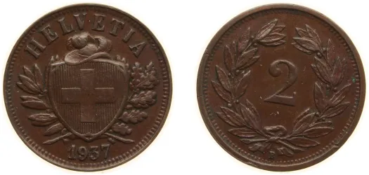 2 Francs (Helvetia standing; copper-nickel) 1981 (PF) - Bern Mint