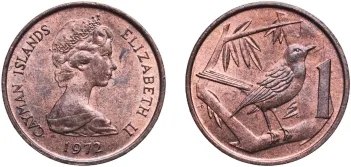 BUCO 様70年代アメリカ生きているように美しい瞳のリス2匹 25 Cents - Elizabeth II (2nd portrait) 1977 (BU) - Cayman Islands