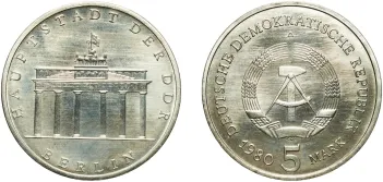 1 Deutsche Mark 1954 J (VF) - Hamburgische Münze, - Germany