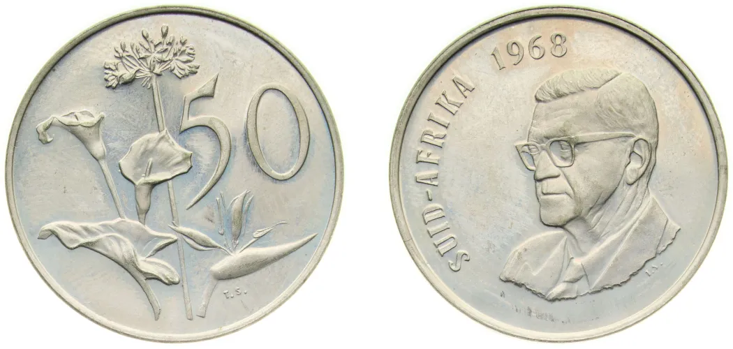 1968 50 Cents (Charles Swart; Afrikaans Legend - SUID AFRIKA) (PF
