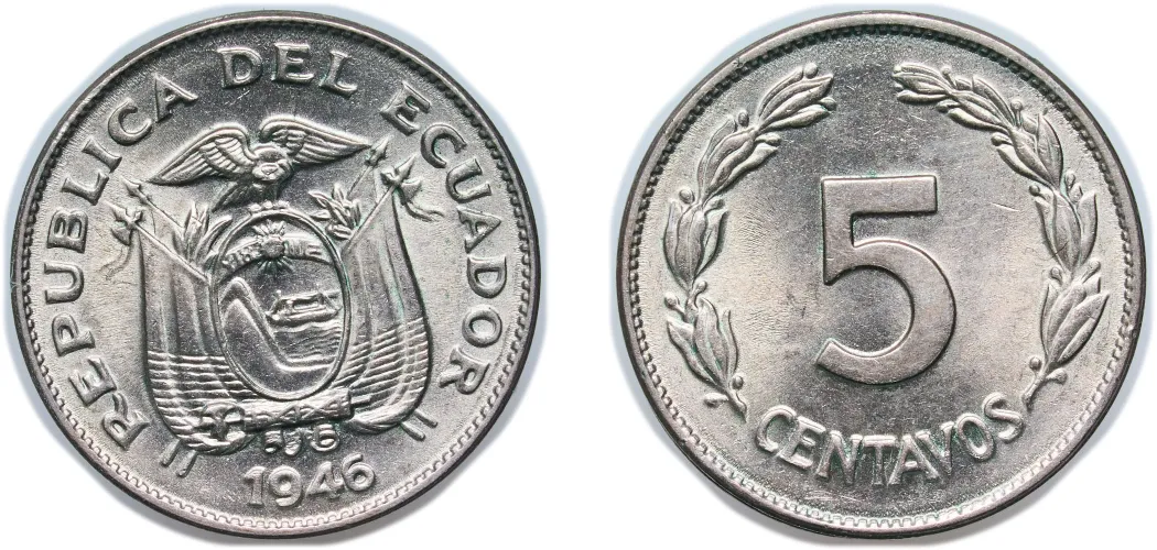 1946 5 Centavos (UNC) - Ecuador | Coins NB - Auction - CoinsNB E