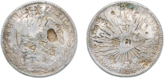 1891年Zs Fz メキシコ 8レアル大型銀貨 PCGS認証 8 Reales 1891 Zs FZ (NGC AU) - Mexican Mint - Mexico | Coins NB