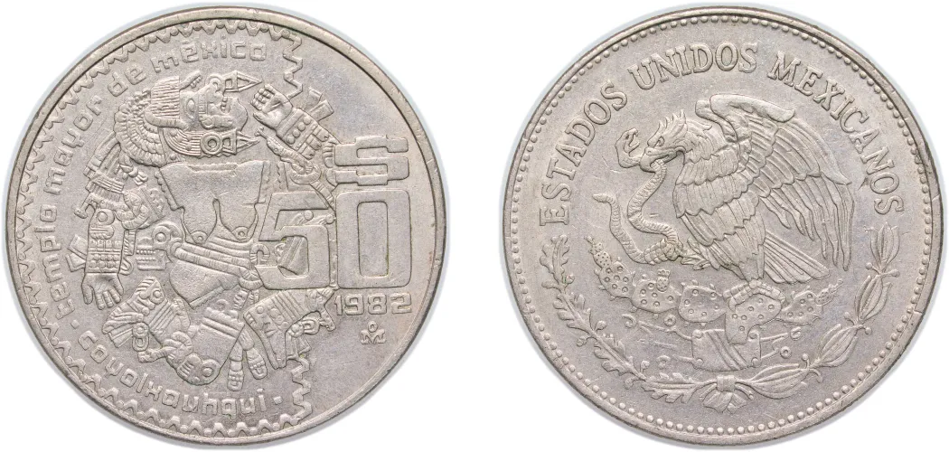 1982 Mo 50 Pesos (Coyolxauhqui) (AU) - Mexico | Coins NB - Auction