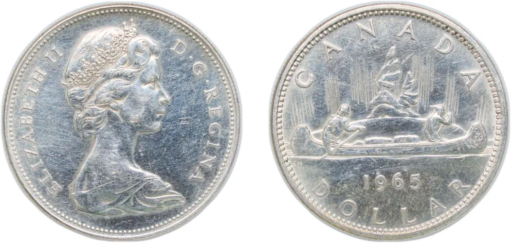 1965 1 Dollar - Elizabeth II (2nd portrait) (XF) - Canada | Coins