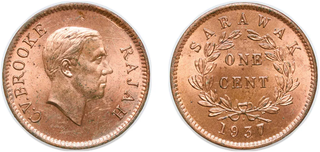 1937 H 1 Cent - Charles V. Brooke Rajah (UNC) - British Malaysia