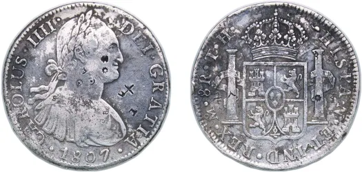 1806 TH 8 Reales - Carlos IV (VF) - Mexico City Mint - Mexico 1806 TH 8 Reales - Carlos IV (VF) - Mexico City Mint - Mexico