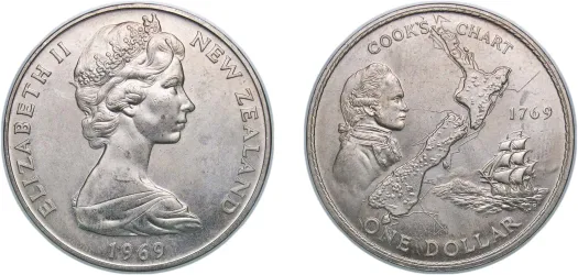 1984 1 Dollar - Elizabeth II (2nd Portrait; Black Robin, Silver
