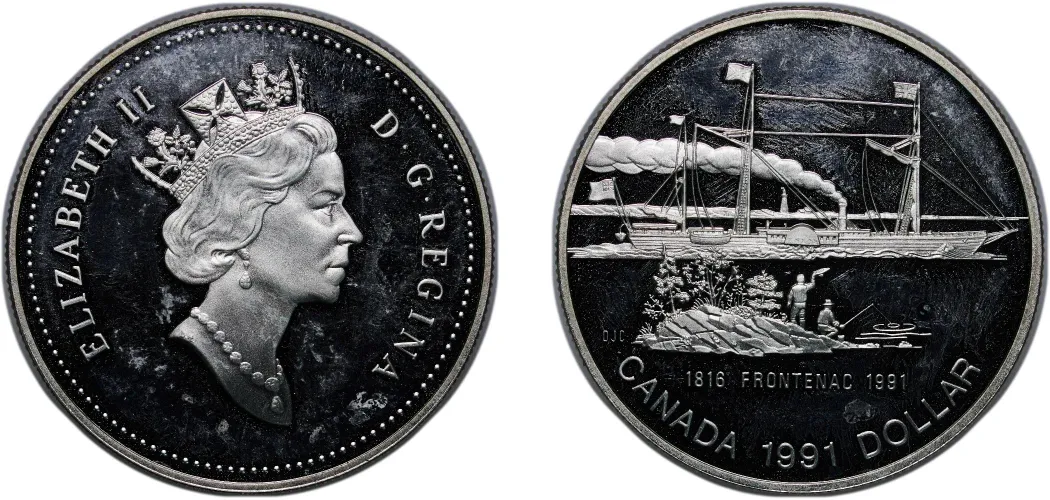 1 Dollar - Elizabeth II (S.S. Frontenac) 1991 (PF) - Royal 1 Dollar - Elizabeth II (S.S. Frontenac) 1991 (PF) - Royal