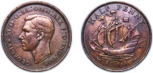 6 Pence - George VI (1st coinage) 1944 (NGC MS 63) - Royal Mint