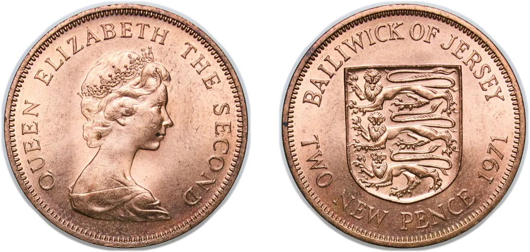 2 New Pence - Elizabeth II (2nd portrait) 1971 (UNC) - Royal Mint