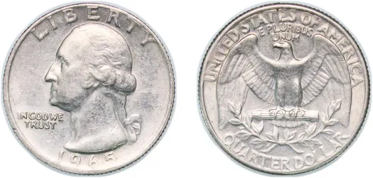 アメリカ 1957～1965 銀貨 銅貨 ワシントン 9枚 ¼ Dollar 