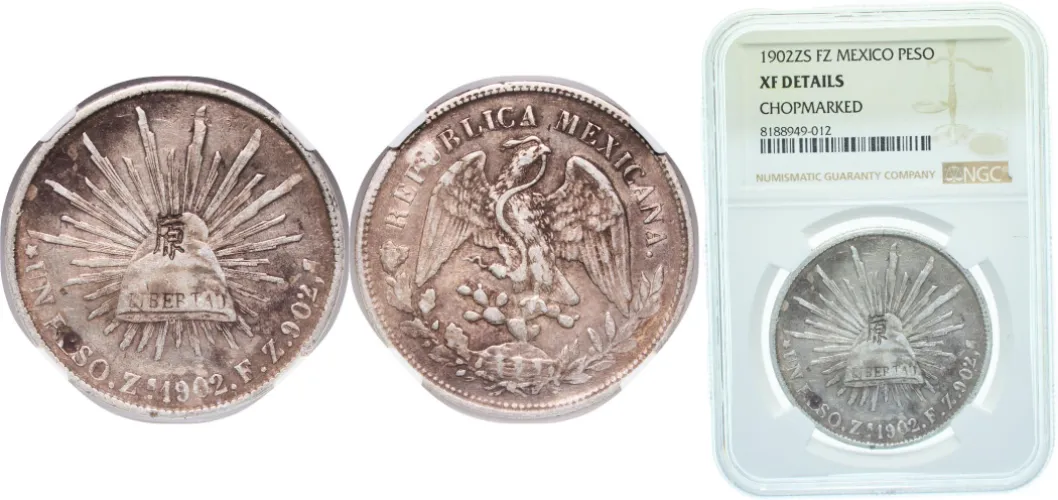 1 Peso 1902 Zs FZ (NGC XF) - Mexican Mint - Mexico | Coins NB