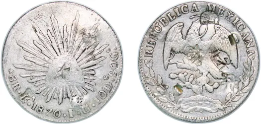1821 Zs RG 8 Reales - Fernando VII (Zacatecas - Royalist Coinage