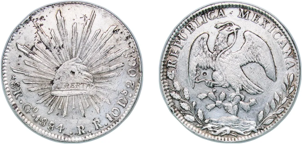 8 Reales 1884 Go RR (XF) - Guanajuato Mint - Mexico | Coins NB