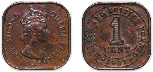 1937 H 1 Cent - Charles V. Brooke Rajah (UNC) - British Malaysia