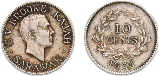 サラワク王国　ラジャー C.V.ブルック　1セント青銅貨　1937 H 1937 H 1 Cent - Charles V. Brooke Rajah (UNC) - British Malaysia