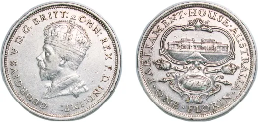 1918 M 1 Florin - George V (VF) - Melbourne Mint - Australia