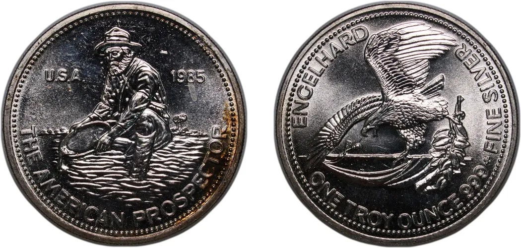 1 oz Silver (Engelhard - The American Prospector) 1985 (UNC