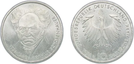 10 Deutsche Mark (Arthur Schopenhauer) 1988 D (UNC) - Munich Mint