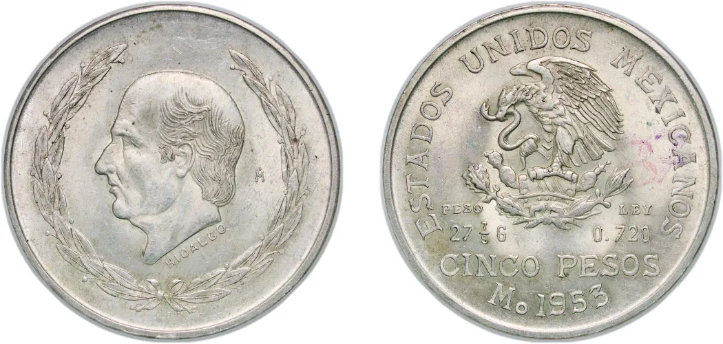 5 Pesos 1953 Mo (UNC) - Mexico City Mint - Mexico | Coins NB