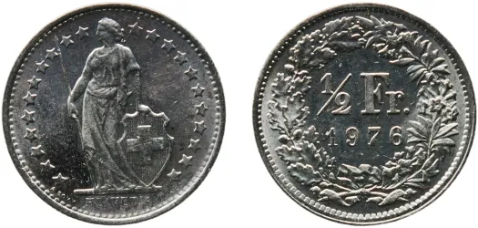 20 Rappen (Libertas; copper-nickel) 1976 (UNC) - Bern Mint