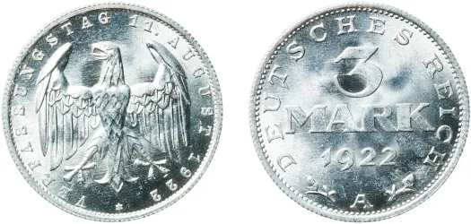 1 Deutsche Mark 1954 J (VF) - Hamburgische Münze, - Germany
