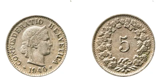 5 Francs (Herdsman; copper-nickel; embossed edge) 1973 (UNC