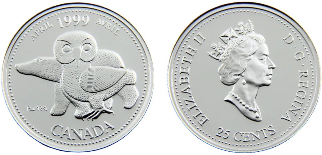 1999 25 Cents April (PF) - Canada | Coins NB - Auction - CoinsNB E
