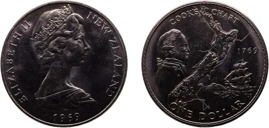 1984 1 Dollar - Elizabeth II (2nd Portrait; Black Robin, Silver