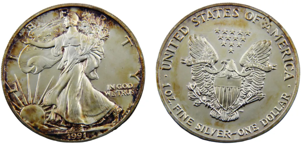 1991 1 Dollar American Silver Eagle, 1 Onza (BU) - United States