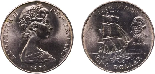 1984 1 Dollar - Elizabeth II (2nd Portrait; Black Robin, Silver