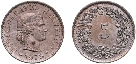 20 Rappen (Libertas; copper-nickel) 1971 (UNC) - Bern Mint