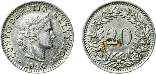 2 Francs (Helvetia standing; copper-nickel) 1979 (PF) - Bern Mint 2 Francs (Helvetia standing; copper-nickel) 1979 (PF) - Bern Mint