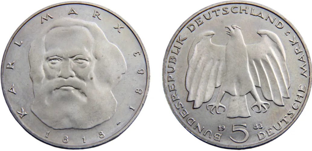 1983 J 5 Deutsche Mark 100th anniversary of Karl Marx's death (BU