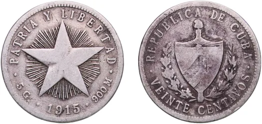 1915 40 Centavos (VF) - Philadelphia Mint - Cuba | Coins NB