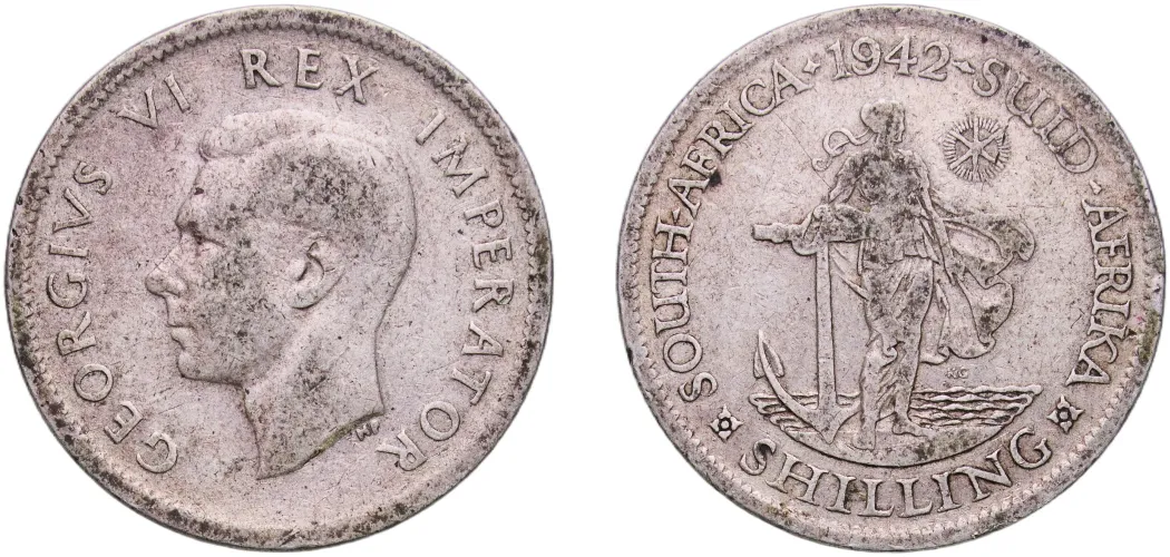 1 Shilling - George VI 1942 (VF) - Pretoria Mint - South Africa