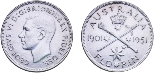 1918 M 1 Florin - George V (VF) - Melbourne Mint - Australia