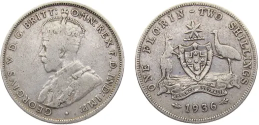 1918 M 1 Florin - George V (VF) - Melbourne Mint - Australia