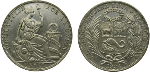 1 Sol 1925 (VF) - Peru | Coins NB - Auction - CoinsNB E-Auction